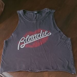 Simply Vera Vera Wang Blonde Graphic Muscle Tee - Gray and Red